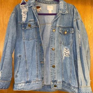 Forever 21 distressed jean jacket